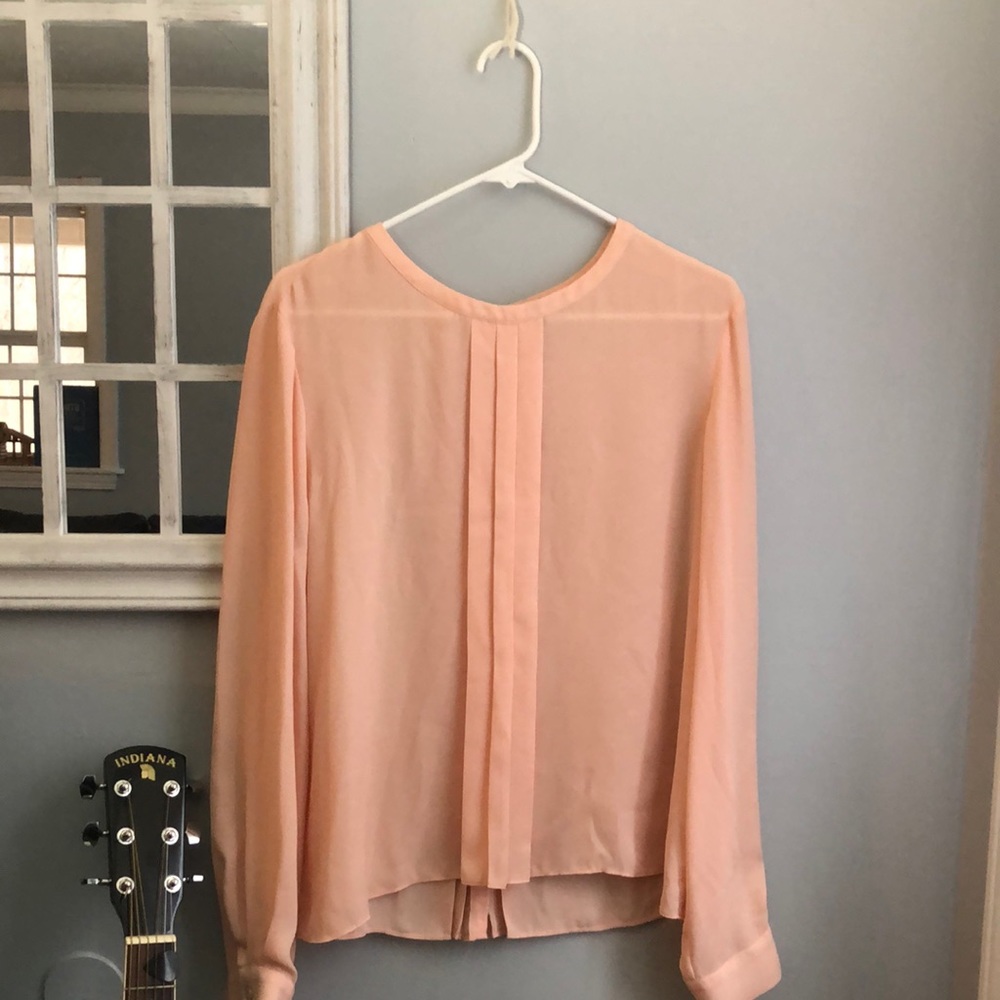 Peach sheer top
